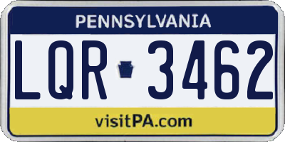 PA license plate LQR3462