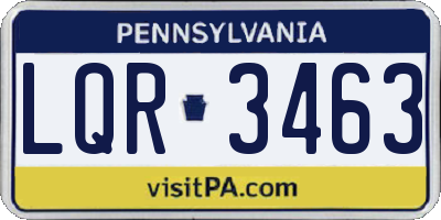 PA license plate LQR3463