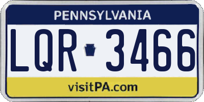 PA license plate LQR3466