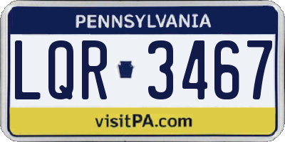 PA license plate LQR3467