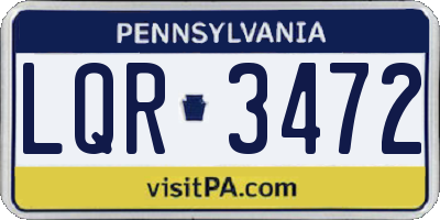 PA license plate LQR3472