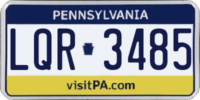 PA license plate LQR3485