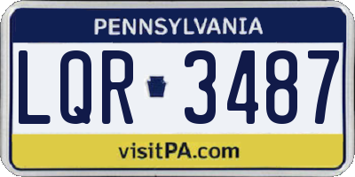PA license plate LQR3487