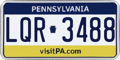 PA license plate LQR3488