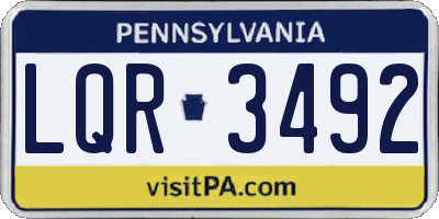 PA license plate LQR3492