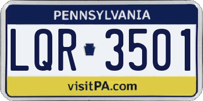 PA license plate LQR3501