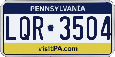 PA license plate LQR3504