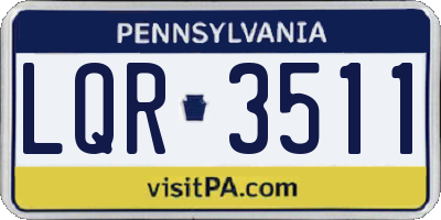 PA license plate LQR3511