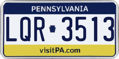 PA license plate LQR3513