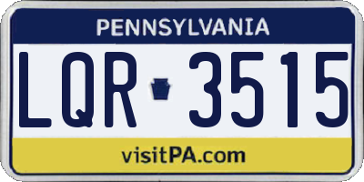PA license plate LQR3515