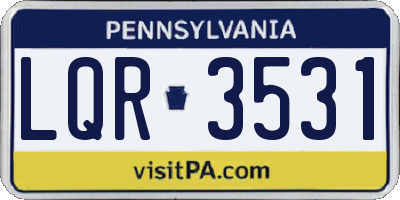 PA license plate LQR3531
