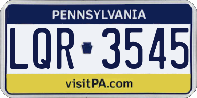 PA license plate LQR3545
