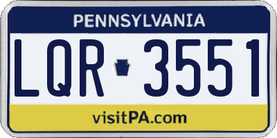 PA license plate LQR3551