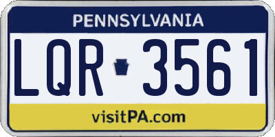 PA license plate LQR3561