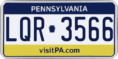 PA license plate LQR3566