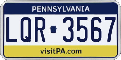 PA license plate LQR3567