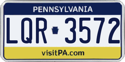 PA license plate LQR3572