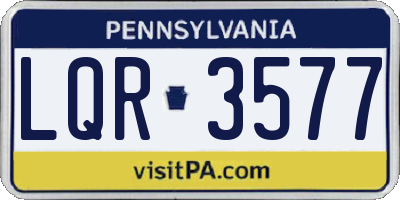 PA license plate LQR3577