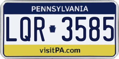 PA license plate LQR3585