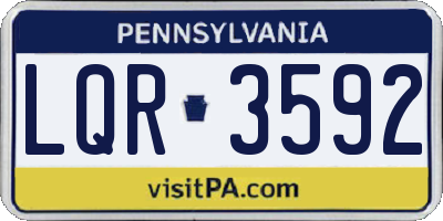 PA license plate LQR3592