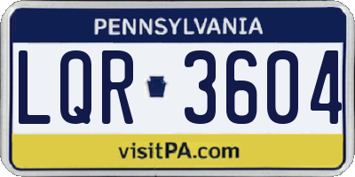 PA license plate LQR3604
