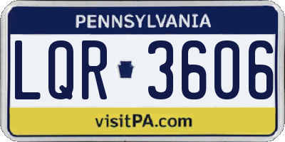 PA license plate LQR3606