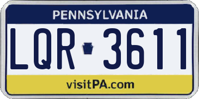 PA license plate LQR3611