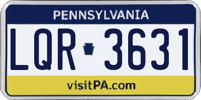 PA license plate LQR3631