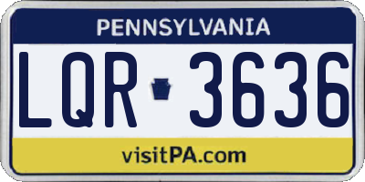 PA license plate LQR3636