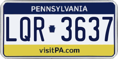 PA license plate LQR3637