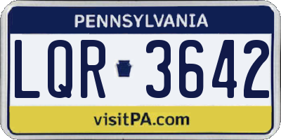 PA license plate LQR3642