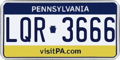 PA license plate LQR3666