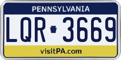 PA license plate LQR3669