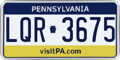 PA license plate LQR3675