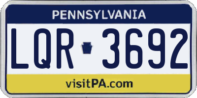 PA license plate LQR3692