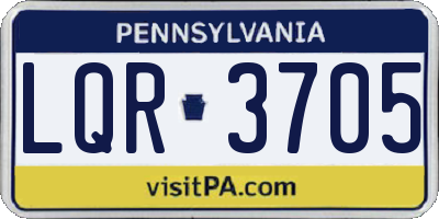 PA license plate LQR3705
