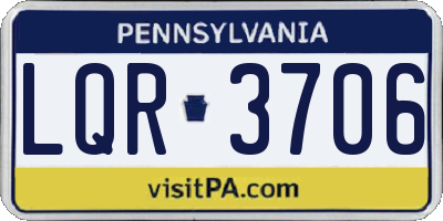 PA license plate LQR3706
