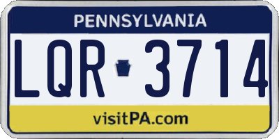 PA license plate LQR3714