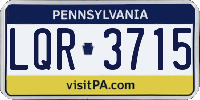 PA license plate LQR3715