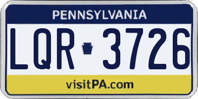 PA license plate LQR3726