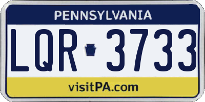 PA license plate LQR3733