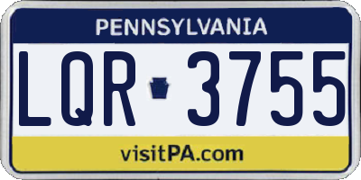 PA license plate LQR3755