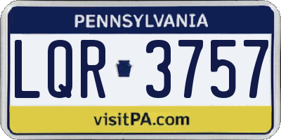 PA license plate LQR3757