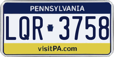 PA license plate LQR3758