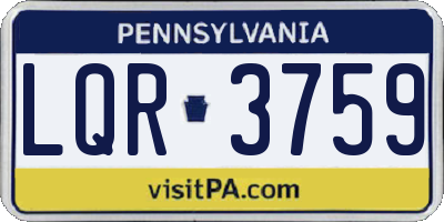 PA license plate LQR3759