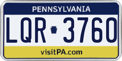 PA license plate LQR3760