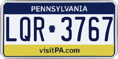 PA license plate LQR3767