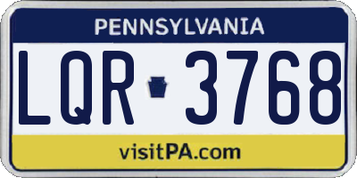 PA license plate LQR3768