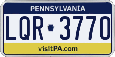 PA license plate LQR3770