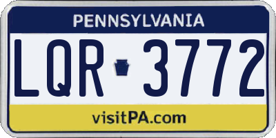 PA license plate LQR3772